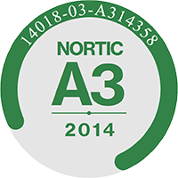 Sello de certificación de la A3:2014 con el NIU 14018-01-A30E01
